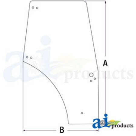 A & I PRODUCTS Glass; Cab Door, RH 0" x0" x0" A-87620223